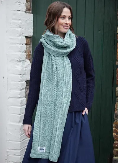 Personalized Tree of Life Scarf in Aqua 